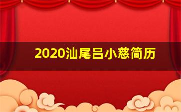 2020汕尾吕小慈简历