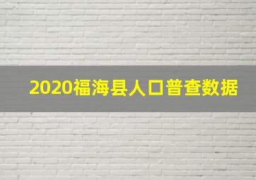 2020福海县人口普查数据