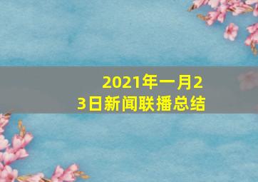 2021年一月23日新闻联播总结