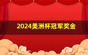 2024美洲杯冠军奖金