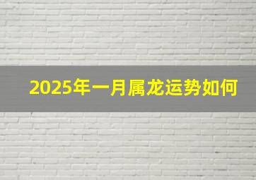 2025年一月属龙运势如何