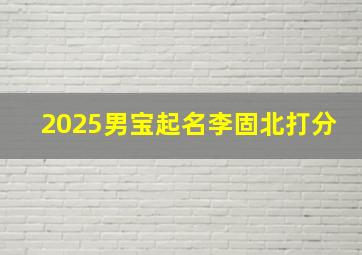 2025男宝起名李固北打分