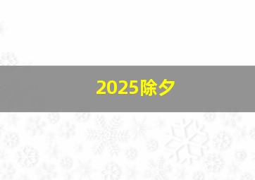 2025除夕