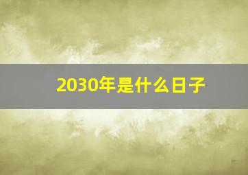 2030年是什么日子