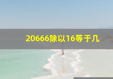 20666除以16等于几