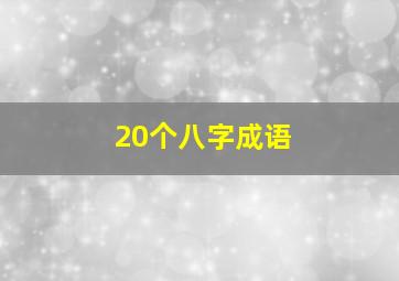 20个八字成语