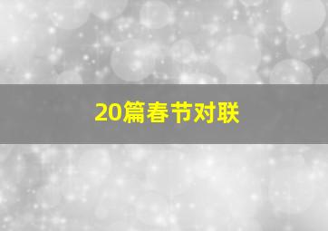 20篇春节对联