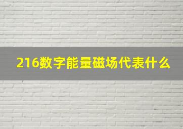 216数字能量磁场代表什么