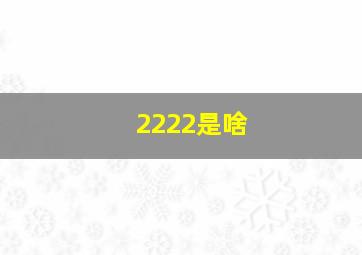 2222是啥