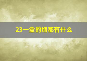 23一盒的烟都有什么