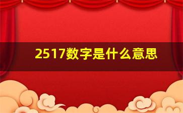 2517数字是什么意思