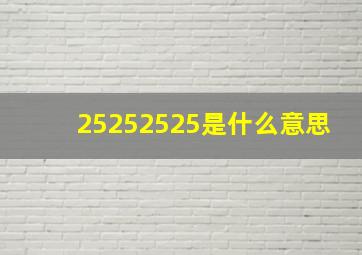 25252525是什么意思