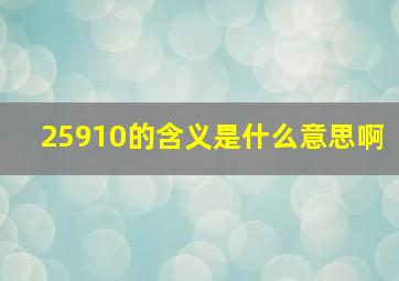 25910的含义是什么意思啊