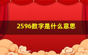 2596数字是什么意思