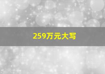 259万元大写