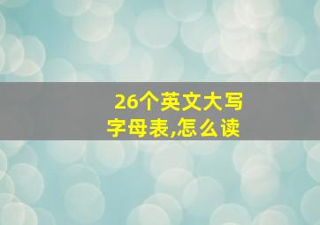 26个英文大写字母表,怎么读