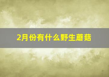 2月份有什么野生蘑菇