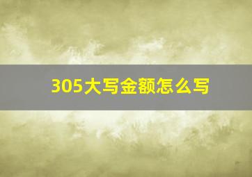 305大写金额怎么写