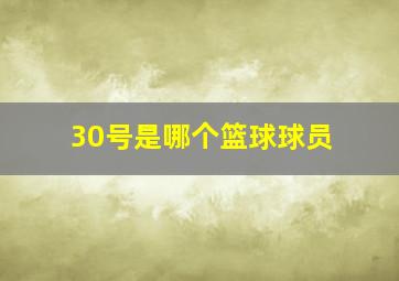 30号是哪个篮球球员