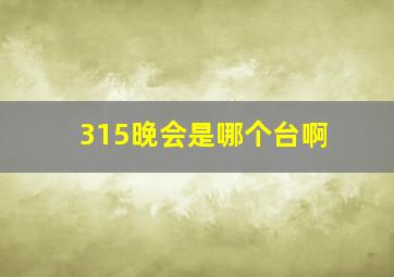 315晚会是哪个台啊