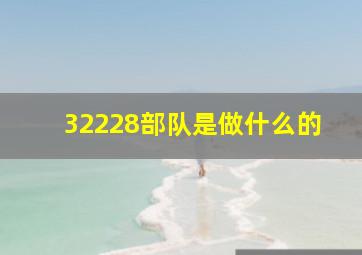 32228部队是做什么的