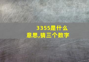 3355是什么意思,猜三个数字