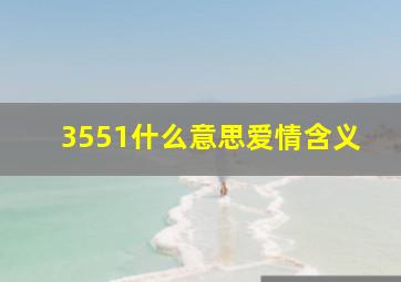 3551什么意思爱情含义