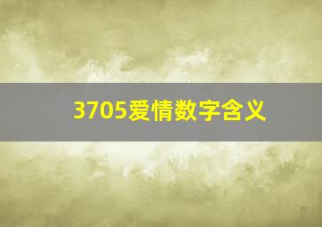 3705爱情数字含义