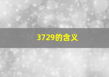 3729的含义