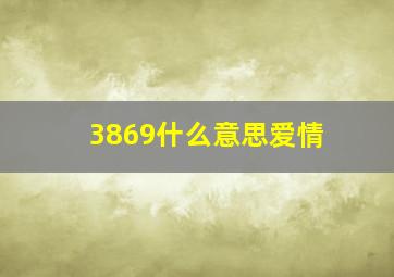 3869什么意思爱情