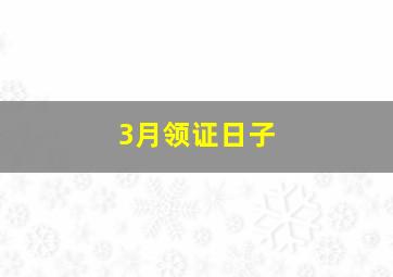 3月领证日子