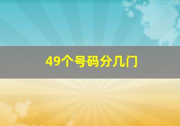 49个号码分几门