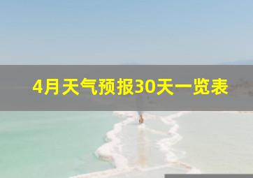 4月天气预报30天一览表