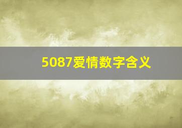 5087爱情数字含义