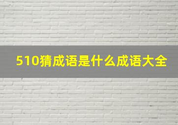 510猜成语是什么成语大全