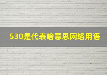 530是代表啥意思网络用语