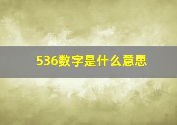 536数字是什么意思