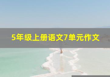 5年级上册语文7单元作文