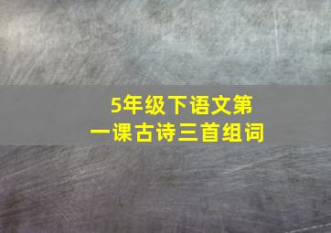 5年级下语文第一课古诗三首组词