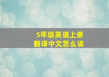 5年级英语上册翻译中文怎么读