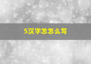 5汉字怎怎么写