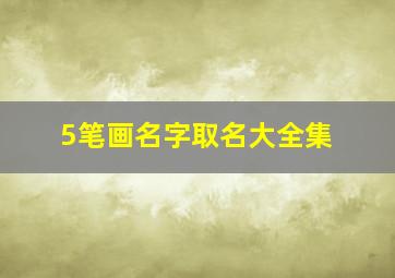 5笔画名字取名大全集