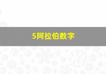 5阿拉伯数字