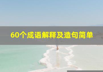 60个成语解释及造句简单