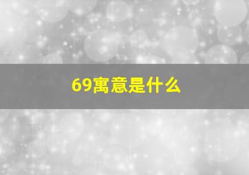 69寓意是什么