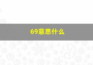 69意思什么