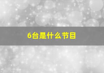 6台是什么节目