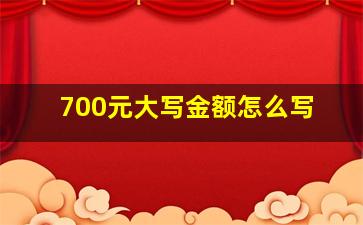 700元大写金额怎么写