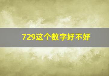 729这个数字好不好