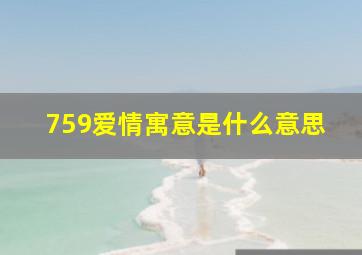 759爱情寓意是什么意思